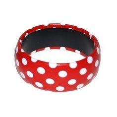 LPE53646ROUGE - Red White Dots Bracelet - Children