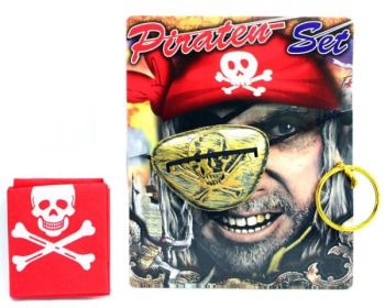 LPLI2200 - Pirate kit with an eye patch, earring and bandana