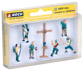 NOC15874 - Moutain hikers with cross