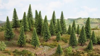 NOC26825 - Model spruce trees 25 pieces 5-14 cm high