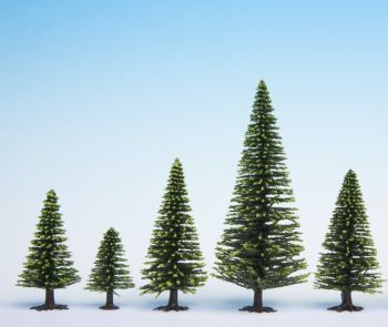 NOC26926 - Model spurce trees 5 pieces 5-9cm high