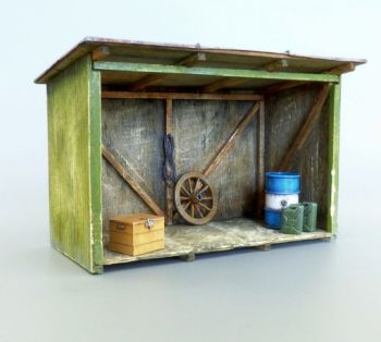 PLS4051 - Miniature hut model reduced not paint not assembling with accessories