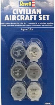 REV39072 - Civilian Aircraft Acrylic Paint Set 6 colors 5ml jar