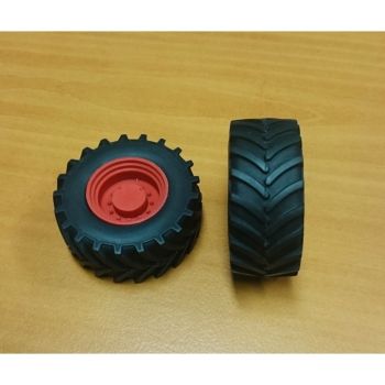 ART04271R - 2x Red tractor front wheel 47mm