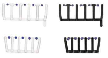 HER054836 - 80 transparent blue indicator lights with black and white bases