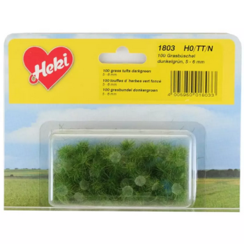 HEK1803 - 100 tufts of dark green grass 5-6 mm