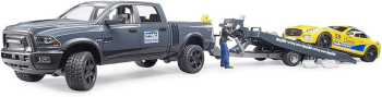 BRU2504 - DODGE RAM 2500 Power Wagon with Trailer and Car Roadster Racing Team