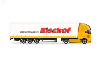 HER319348 - VOLVO FH GL XL electric 4x2 with 3-axle curtain-sided trailer with tailgate BISCHOF