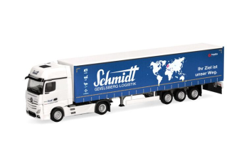 HER319362 - MERCEDES BENZ Actros L G 4x2 with 3 axles curtained trailer SCHMIDT GEVELSBERG
