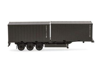 HER747240 - 3-axle container semi-trailer with 2 20-foot containers BUNDESWEHR