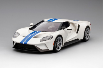 TS0093 - FORD GT Forzen white with blue stripes - limited edition of 999 units