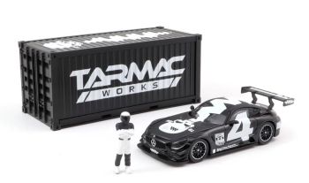 T64-008-4A4W - MERCEDES AMG GT3 #4 2018 with container and black and white figure