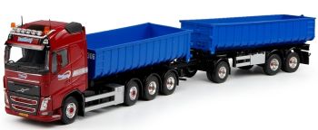 TEK69508 - VOLVO FH04 Globetrotter 8x4 drop-off tipper and transport trailer BAS KOOY