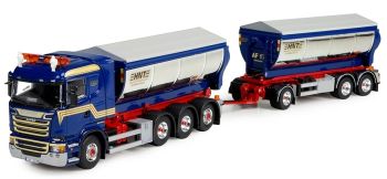 TEK73149 - SCANIA R13 drop-off tipper carrier and Hasse Nilsson transport trailer
