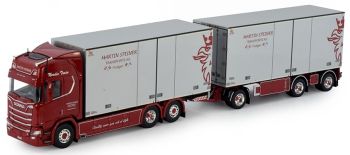 TEK80986 - SCANIA Next Generation R-serie Highline 6x2 rigid box with trailer Transports MARTIN STEINER