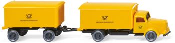WIK055001 - MERCEDES BENZ L5000 4x2 box truck with trailer 2 axles Deutche Bundespost